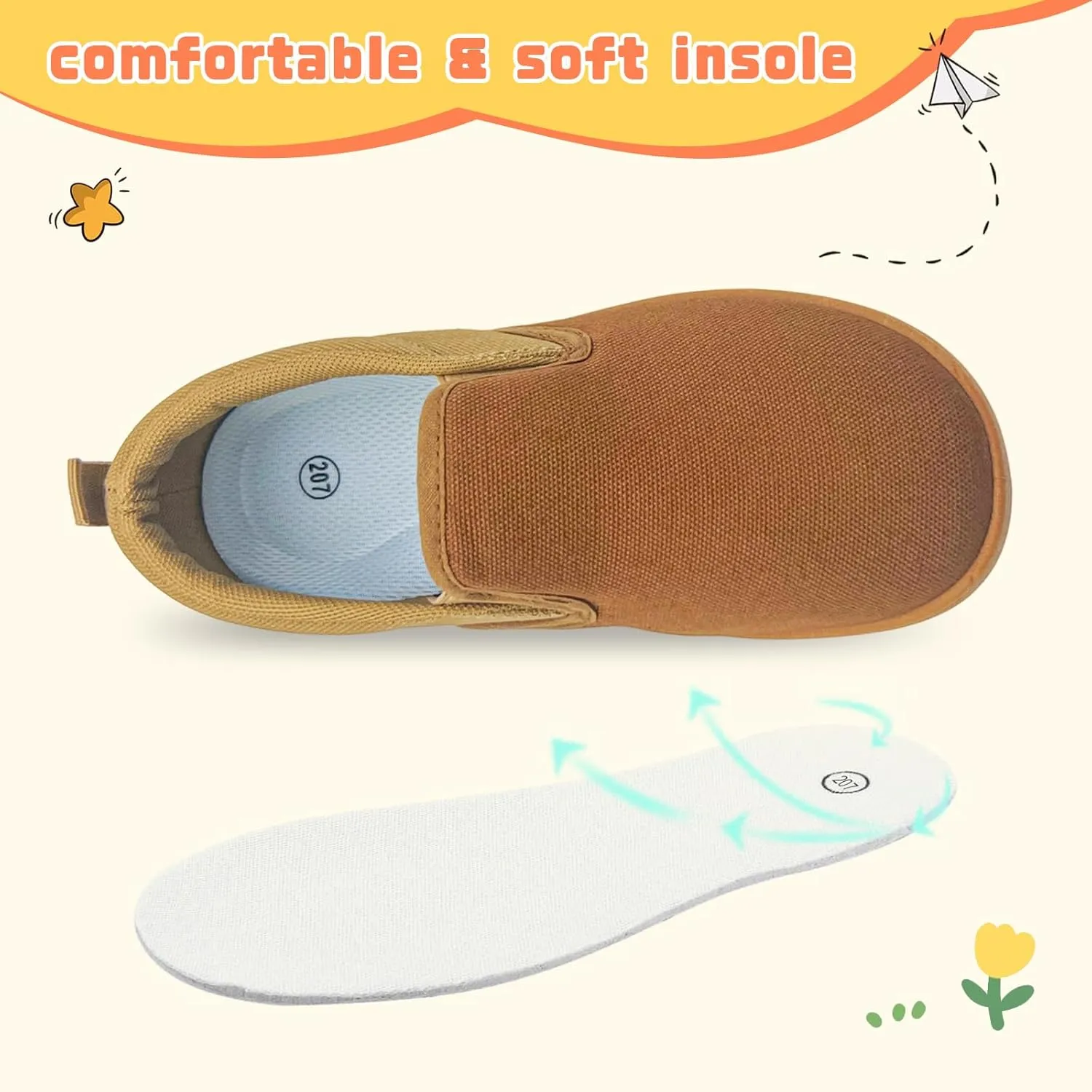 Toddler Kids Wide Barefoot Shoes Girls Boys Minimalist Slip On Canvas Sneakers Lightweight Casual Walking Shoes Fit Naturally Zero-Drop Sole