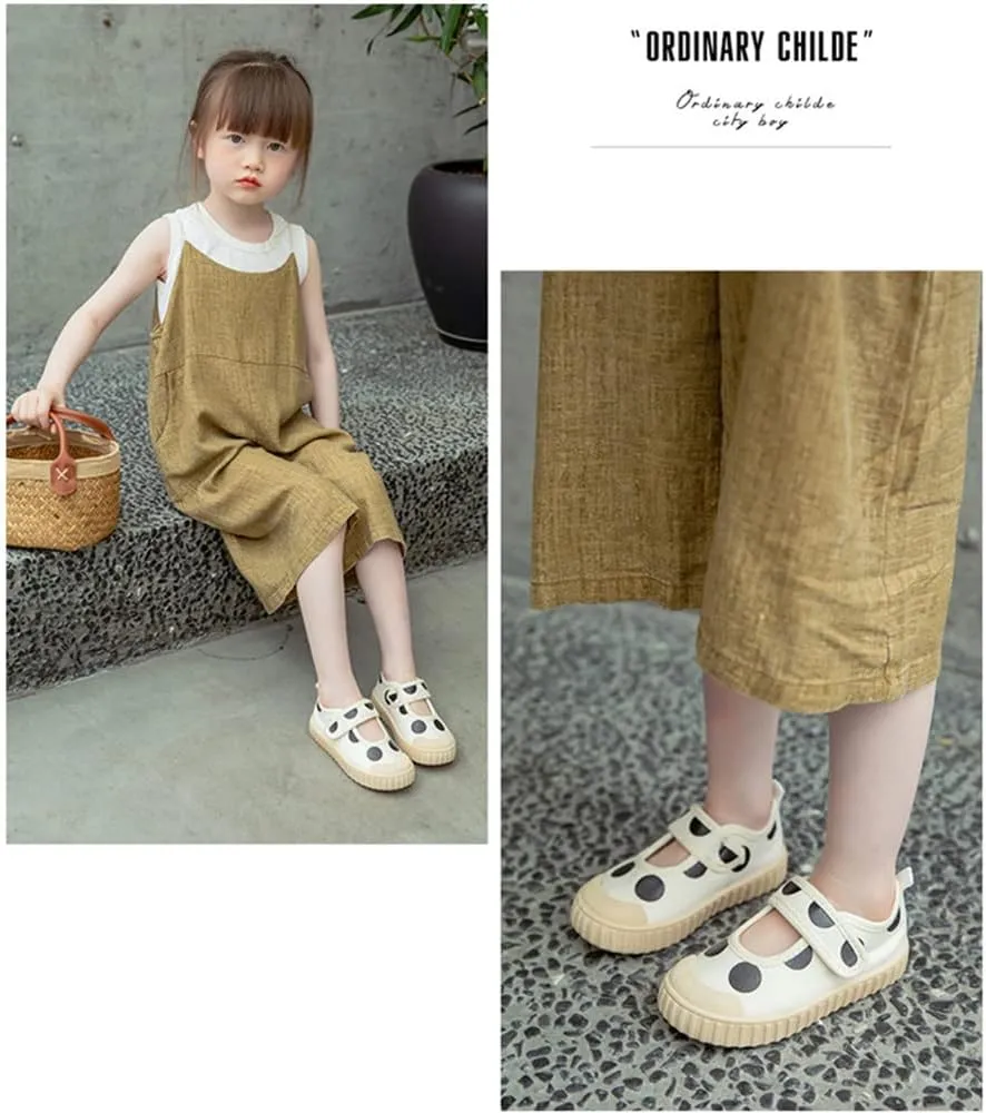 Toddler Little Girls Shoes Kids Mary Jane Flats Canvas Slip-On Lightweight Sneaker School Uniform Dress Shoe Cute Casual Running Shoes