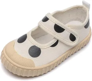 Toddler Little Girls Shoes Kids Mary Jane Flats Canvas Slip-On Lightweight Sneaker School Uniform Dress Shoe Cute Casual Running Shoes