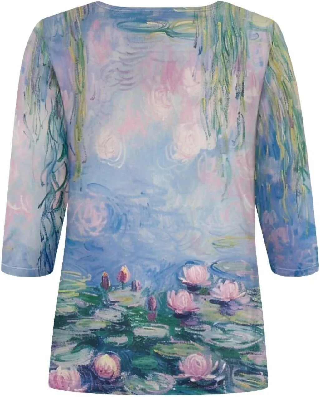 TODIYADDU Womens 3/4 Sleeve Tops with Exquisite Prints Long Sleeve T-Shirts Casual Tunic Tops Trendy Blouse for Girls Clothes