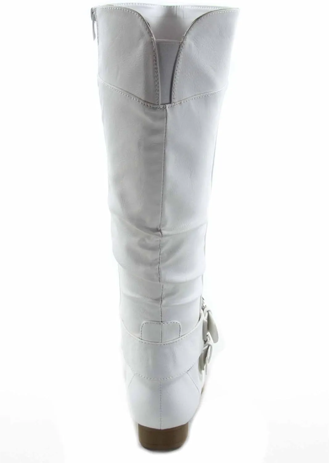 TOP Moda Coco-20 Women's Fashion Round Toe Low Heel Knee High Zipper Riding Boot Shoes