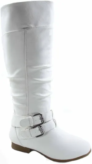 TOP Moda Coco-20 Women's Fashion Round Toe Low Heel Knee High Zipper Riding Boot Shoes