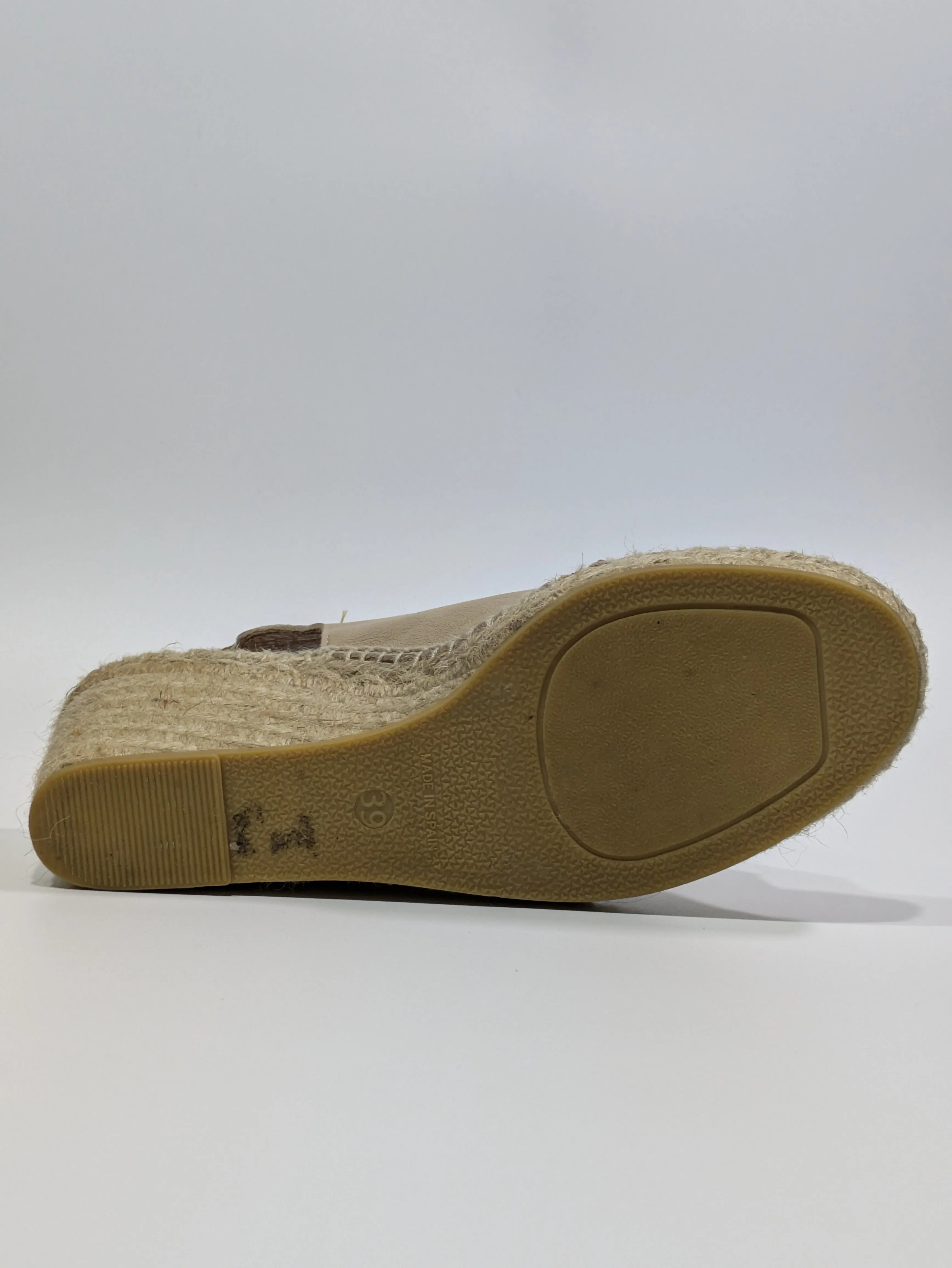 Topshop Beige Leather Espadrille Wedge Heels – UK 6 / EU 39 / US 8