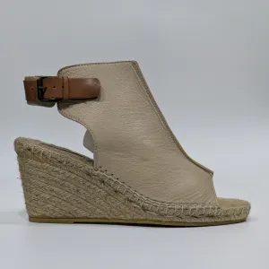 Topshop Beige Leather Espadrille Wedge Heels – UK 6 / EU 39 / US 8