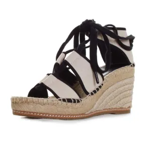Tory Burch Women's Cream Black 65MM Wedge 7 Ivory/Black