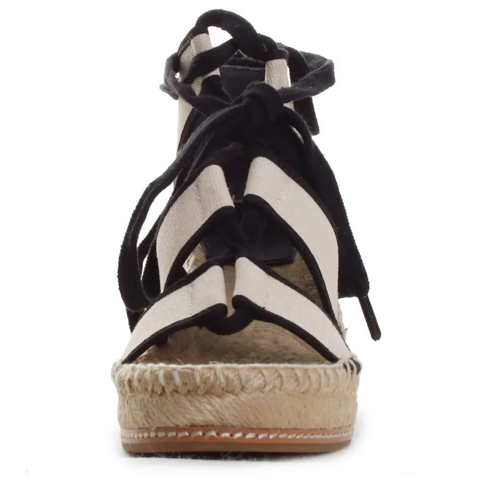 Tory Burch Women's Cream Black 65MM Wedge 7 Ivory/Black