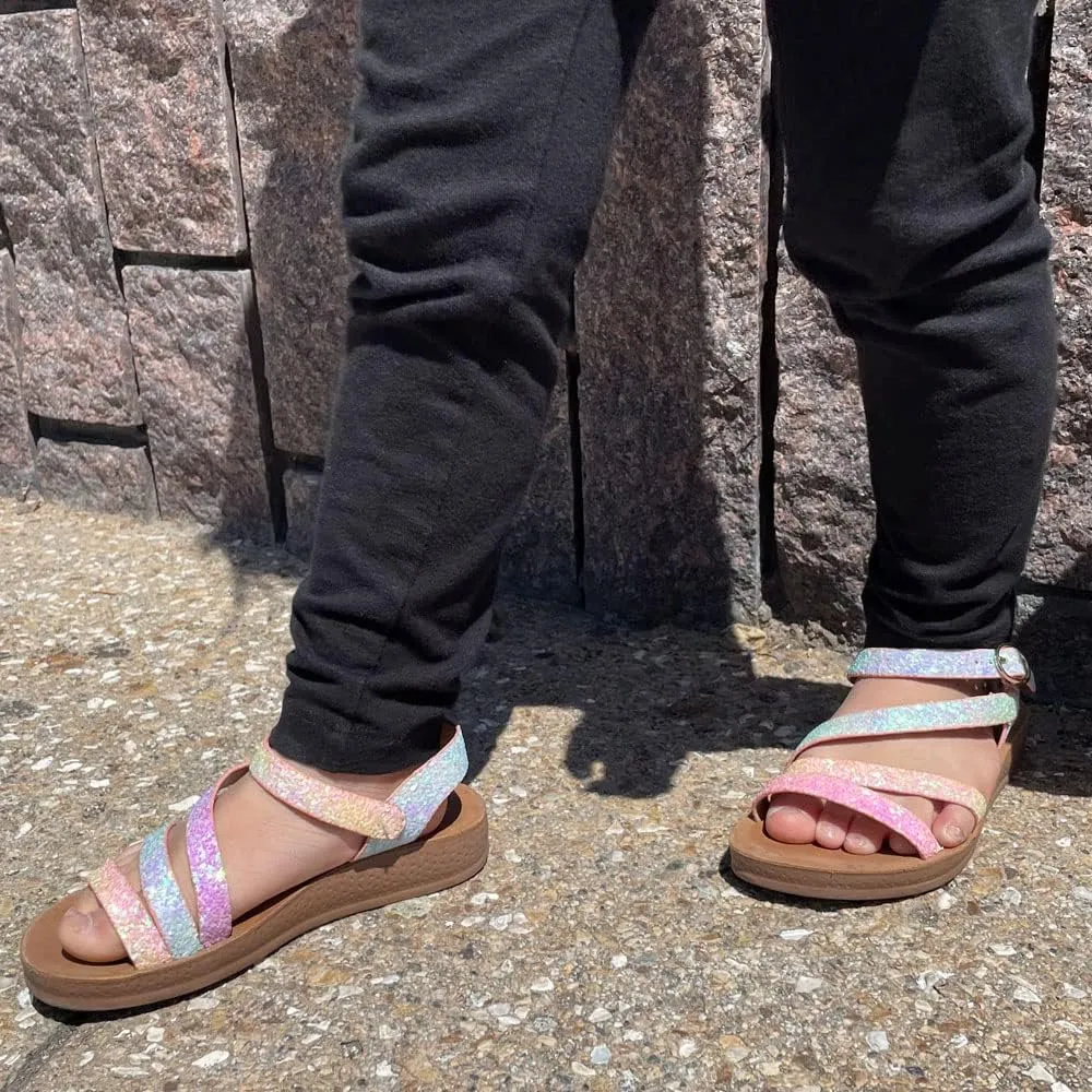 TRENDSUP Kids Sparkling Flat Sandals