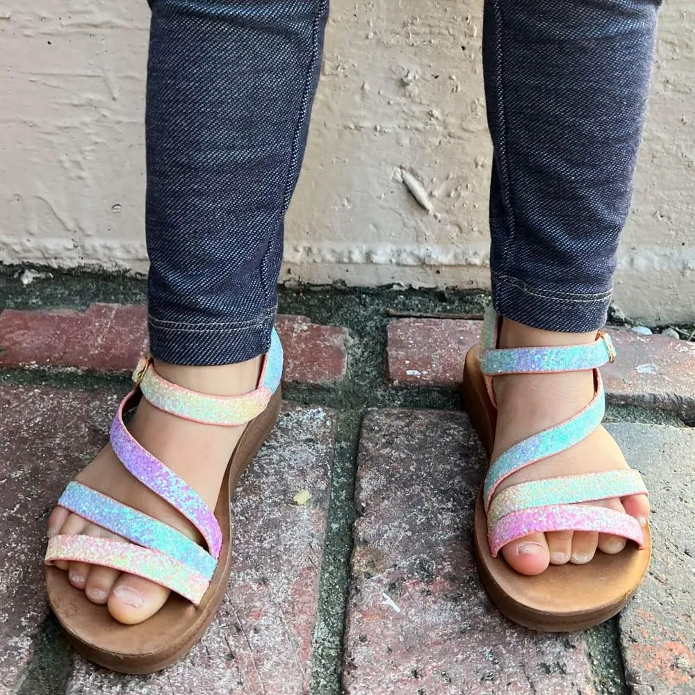 TRENDSUP Kids Sparkling Flat Sandals