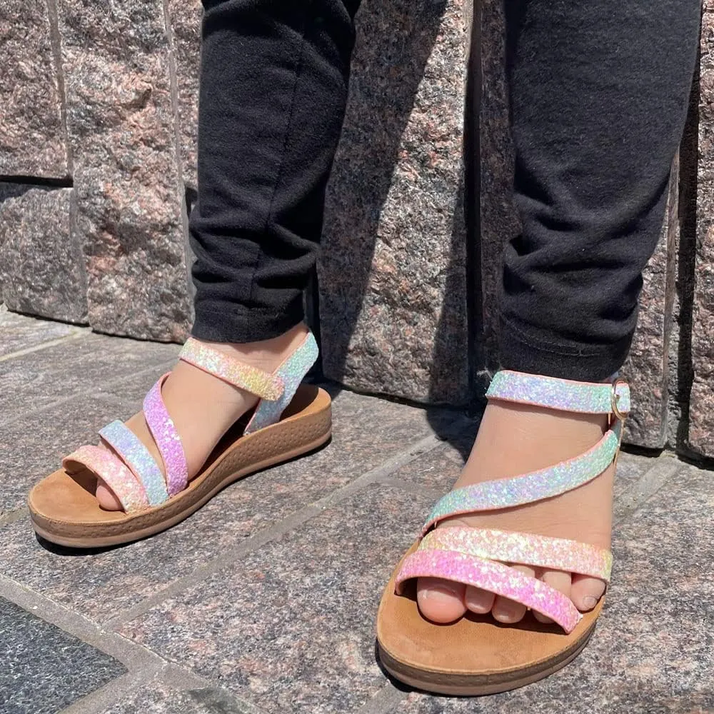 TRENDSUP Kids Sparkling Flat Sandals