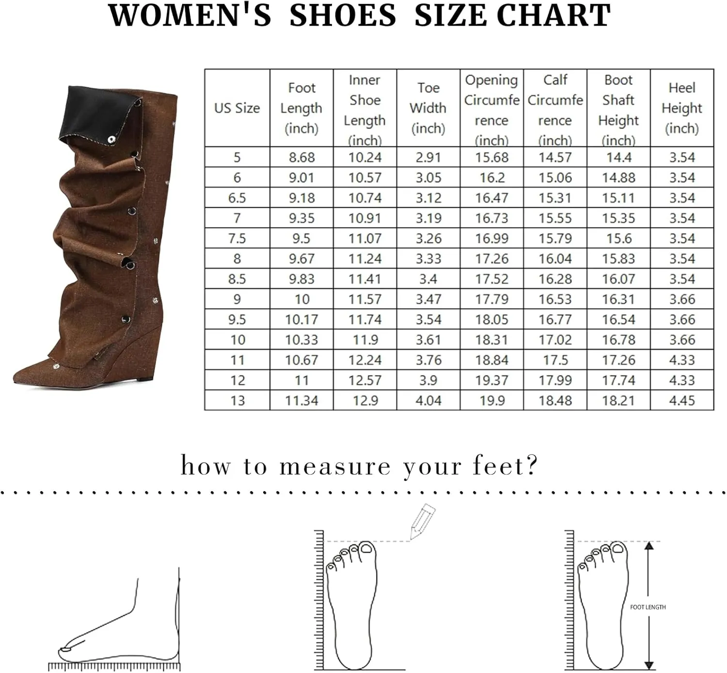 Trendy Knee High Boots Women - Futuristic Design with Ruched Shaft and Studded Buckle Detail, Wedge Heel Boots for All-day Comfort