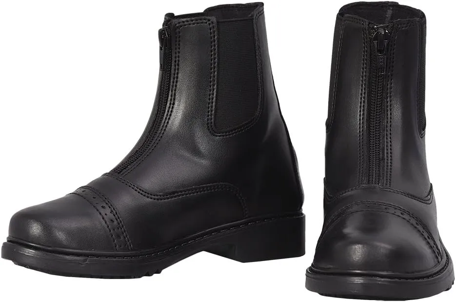 TuffRider Children's Starter Front Zip Paddock Boots | Kids Equestrian Horse Riding English Boots