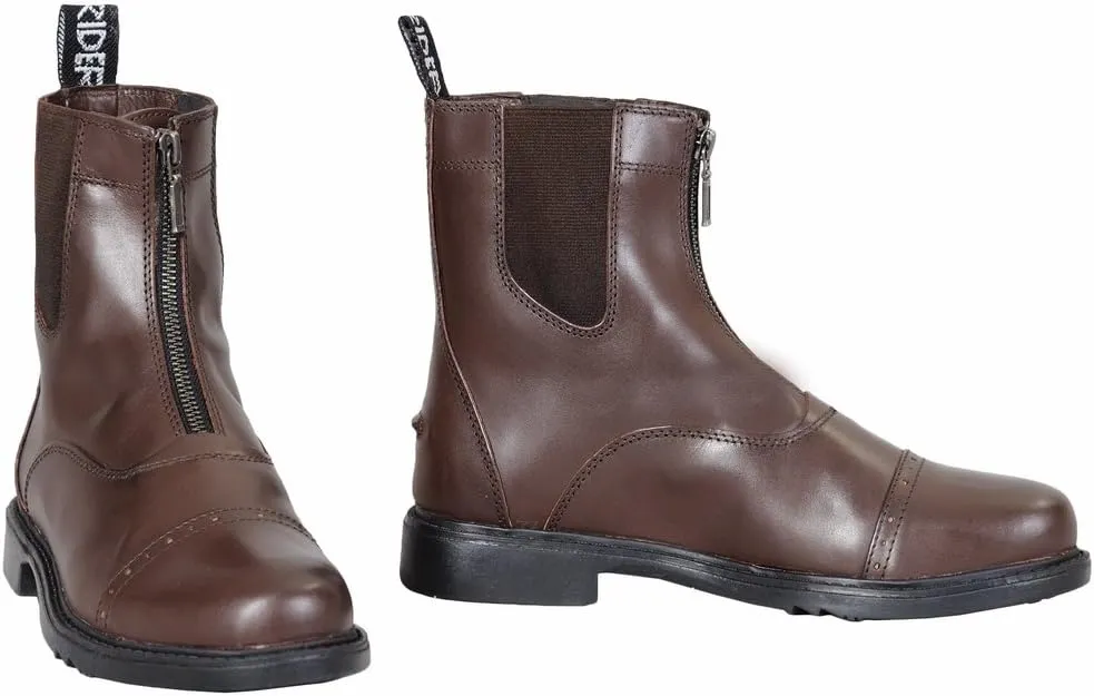 TuffRider Women's Baroque Front Zip Paddock Boots with Metal Zipper