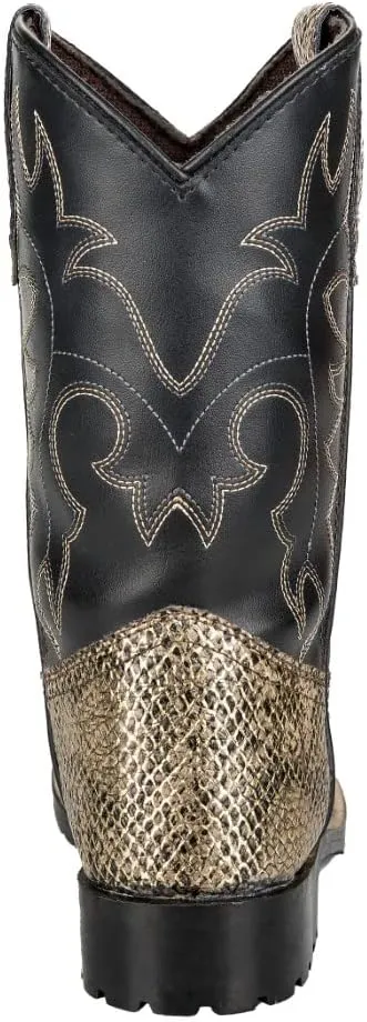 TuffRider Youth Black Snake in My Boot Western Leather Boots