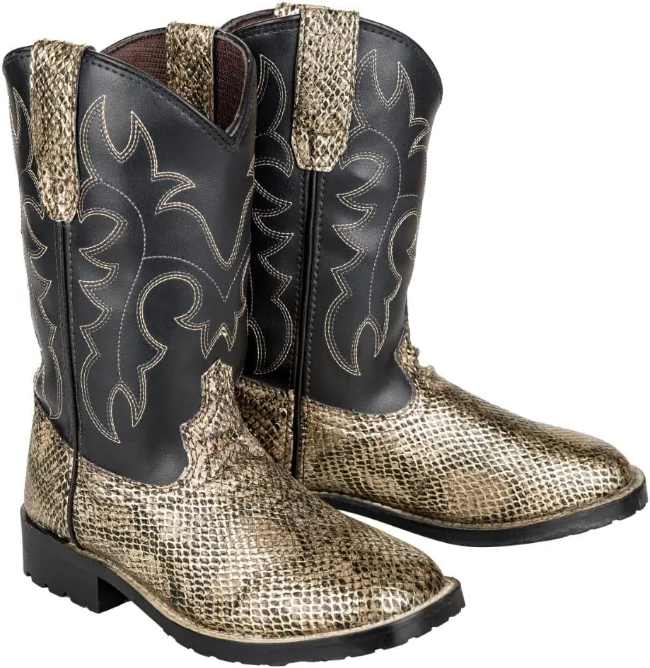 TuffRider Youth Black Snake in My Boot Western Leather Boots
