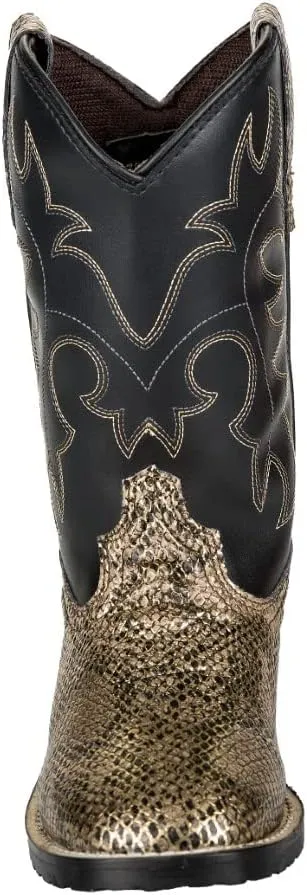 TuffRider Youth Black Snake in My Boot Western Leather Boots