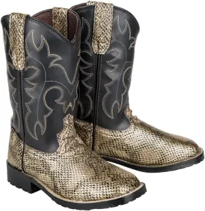 TuffRider Youth Black Snake in My Boot Western Leather Boots