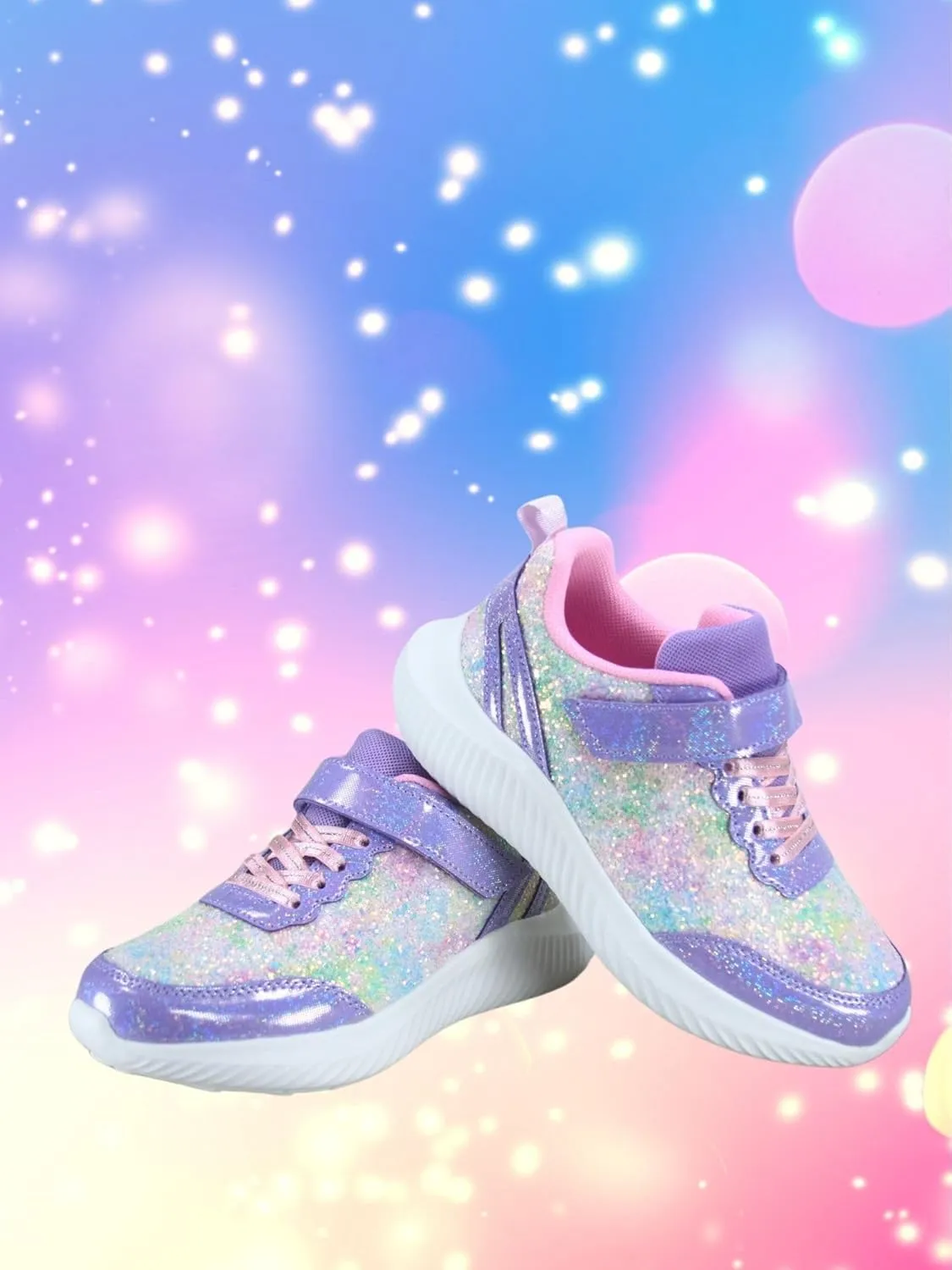 TZ Youth Kid's Girl's Glitter Fashion Sneakers Sparking Shiny Casual Athletic Walking Shoes