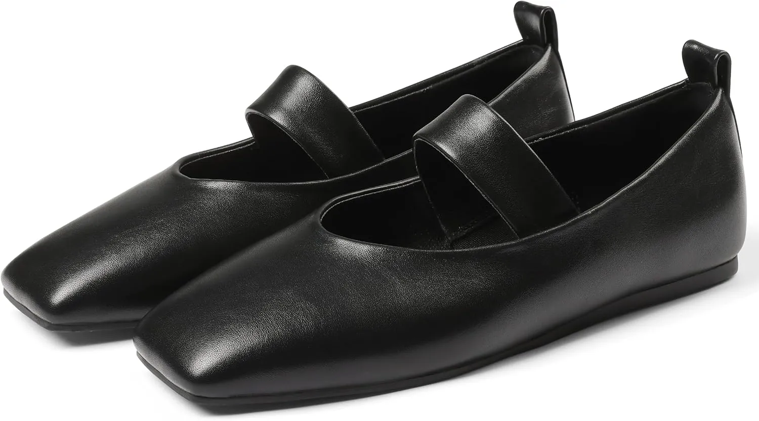 Uacllcau Ballet Flats Shoes for Women Square Toe Mary Jane Shoes Flat Women Comfortable Dressy Casual Slip On Ballerina Mesh Flats with Elastic Strap