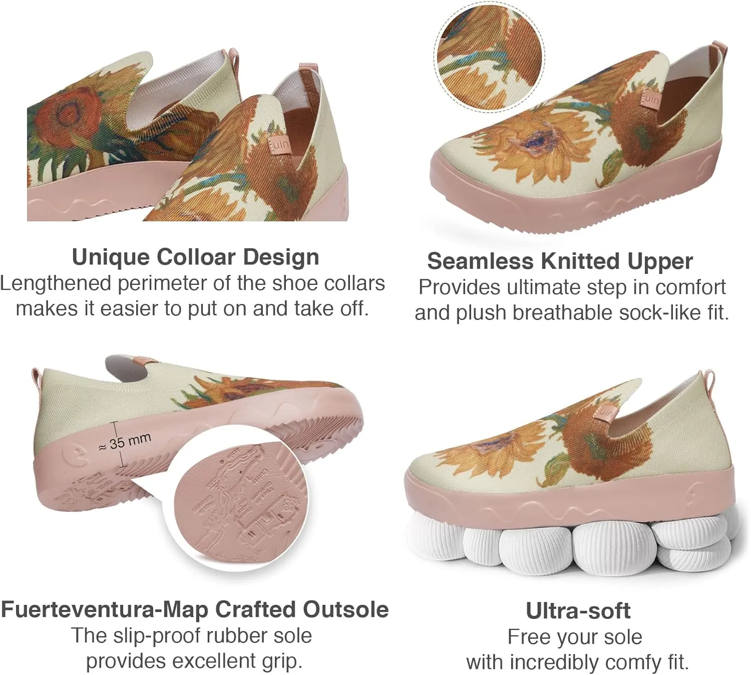 UIN Men's Casual Loafers Slip Ons Comfortable Art Painted Travel Fashion Sneakers Fuerteventura