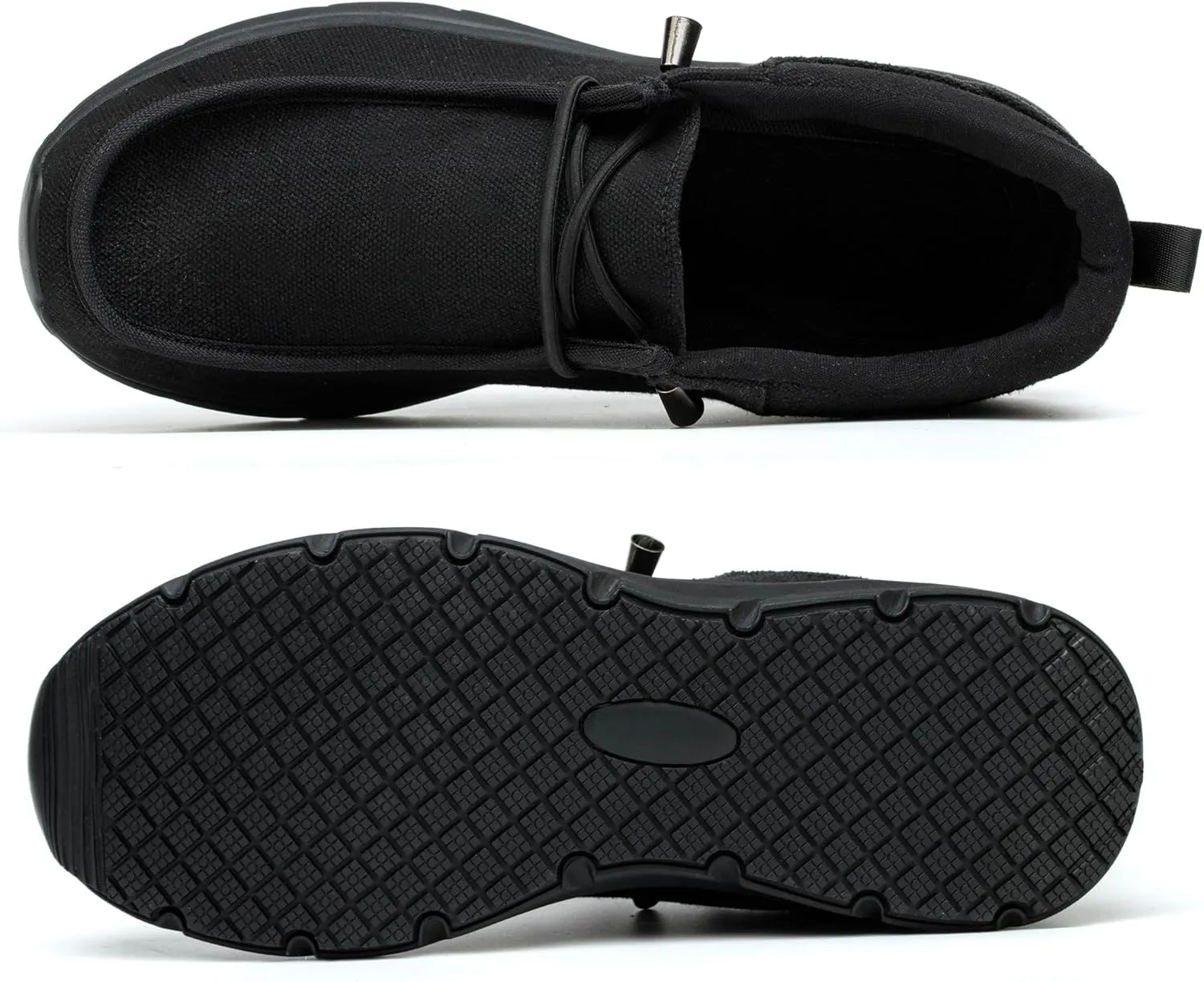 ulogu Non Slip Waterproof Shoes for Men Women Oil Resistant Slip On Work Loafers Food Service Canvas Shoe
