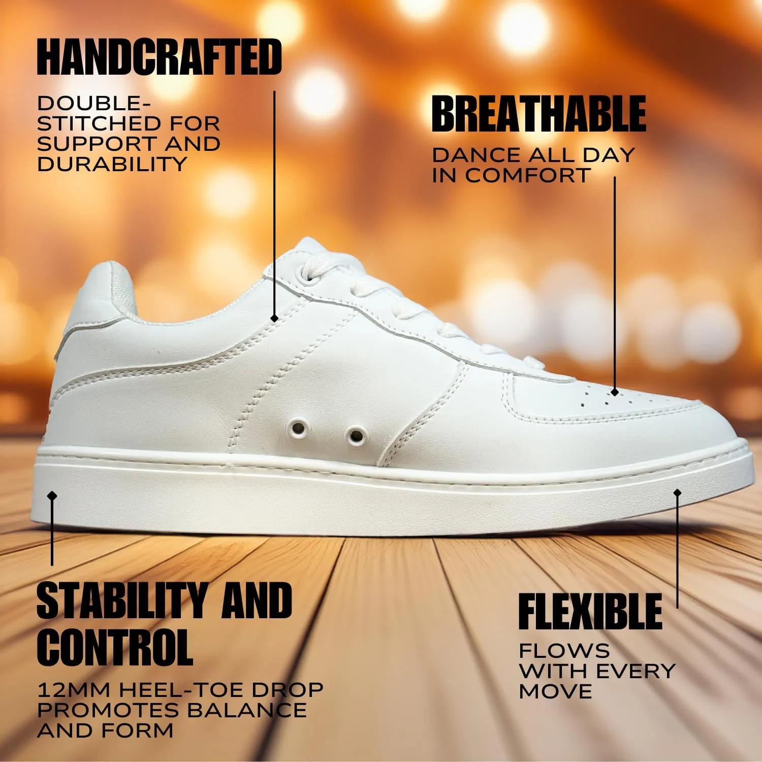 Unisex Dance Sneakers Spin Sole Comfortable Breathable Lightweight Premium Men's and Women's Dance Shoes for Dancing On All Surfaces