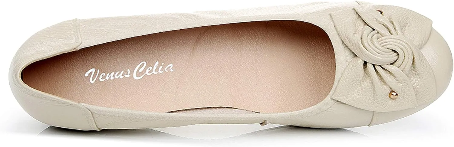 VenusCelia Women's Bows Dance Flats Shoes