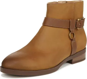 Vionic Women's Vienna Rhiannon Leather Zip-Up Ankle Boot- Comfort Booties That Helps Heel Pain, Plantar Fasciitis with Built-in Arch Support Orthotic Insole That Corrects Pronation and Alignment, Med