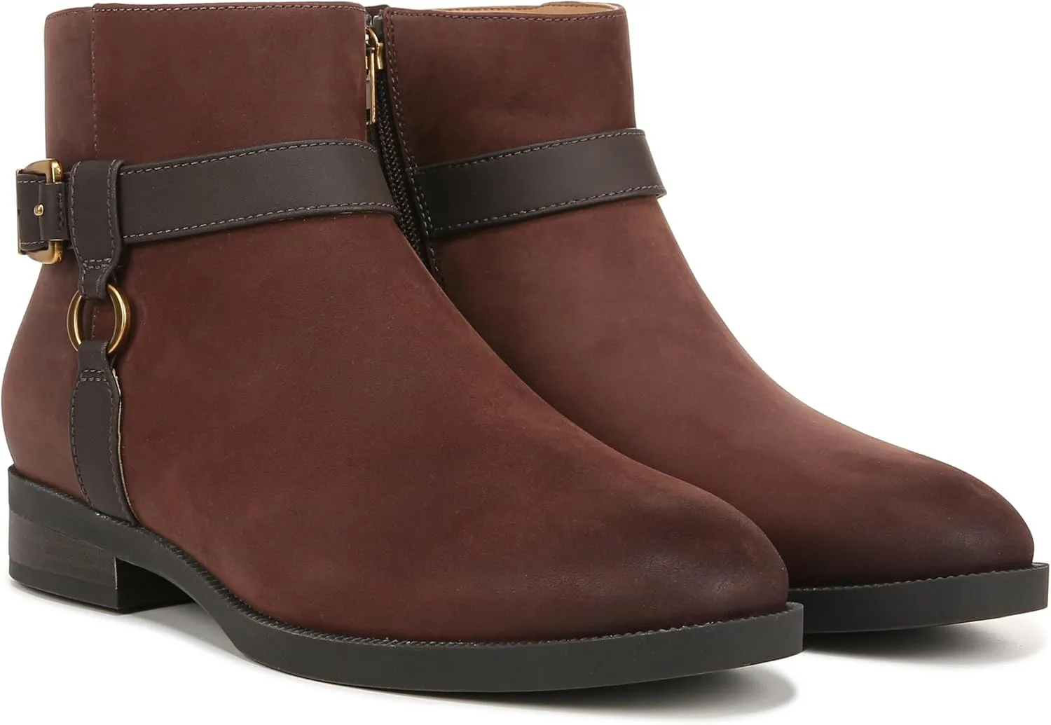 Vionic Women's Vienna Rhiannon Leather Zip-Up Ankle Boot- Comfort Booties That Helps Heel Pain, Plantar Fasciitis with Built-in Arch Support Orthotic Insole That Corrects Pronation and Alignment, Med