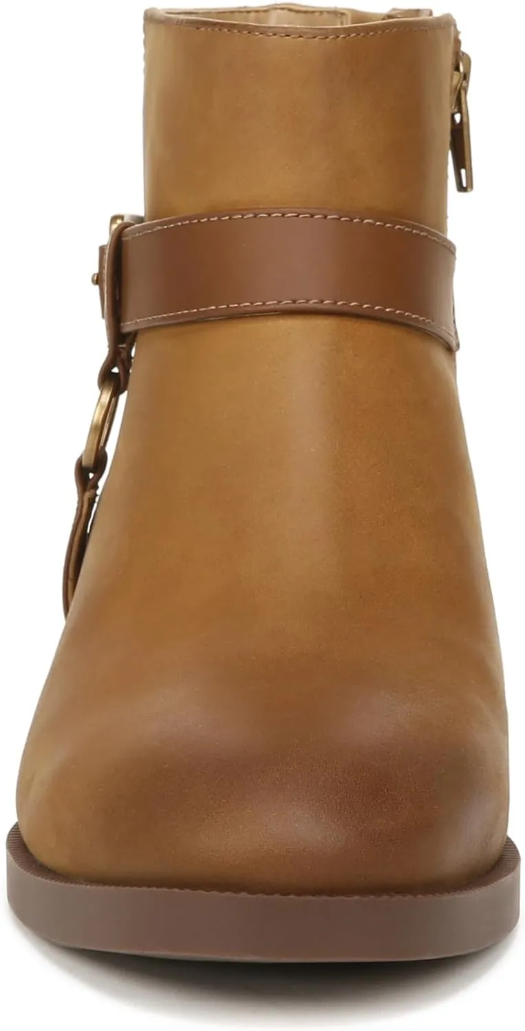 Vionic Women's Vienna Rhiannon Leather Zip-Up Ankle Boot- Comfort Booties That Helps Heel Pain, Plantar Fasciitis with Built-in Arch Support Orthotic Insole That Corrects Pronation and Alignment, Med