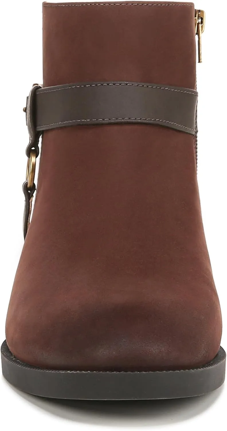 Vionic Women's Vienna Rhiannon Leather Zip-Up Ankle Boot- Comfort Booties That Helps Heel Pain, Plantar Fasciitis with Built-in Arch Support Orthotic Insole That Corrects Pronation and Alignment, Med