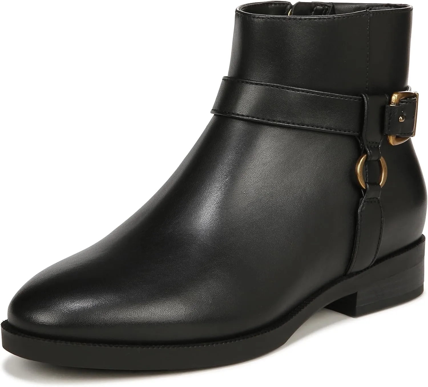 Vionic Women's Vienna Rhiannon Leather Zip-Up Ankle Boot- Comfort Booties That Helps Heel Pain, Plantar Fasciitis with Built-in Arch Support Orthotic Insole That Corrects Pronation and Alignment, Med