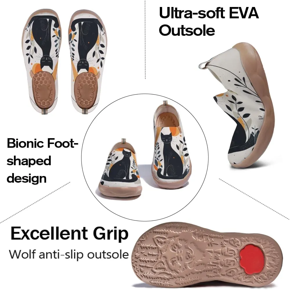 Walking Sneakers for Women Art Painted Travel Slip On Shoes Lightweight Comfort Knitted Casual Loafers