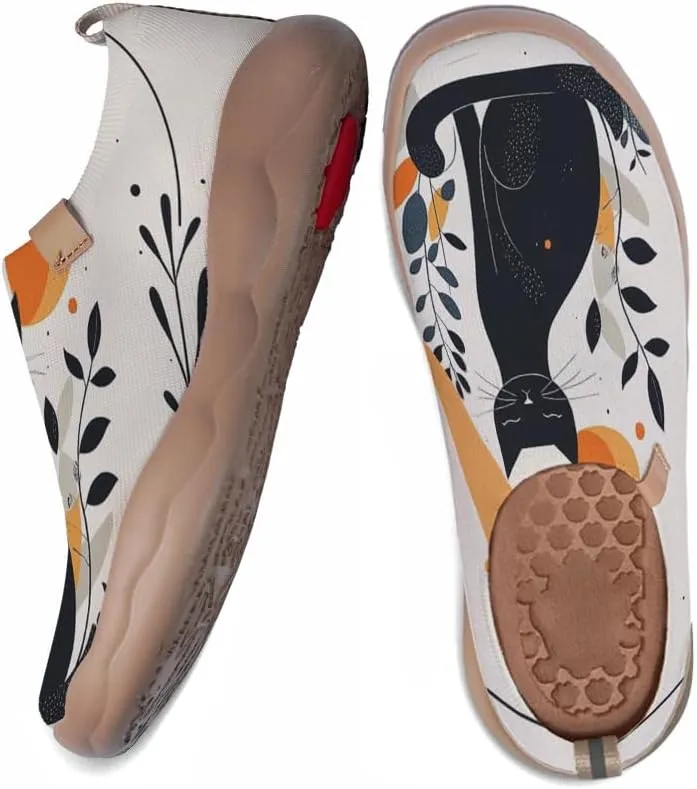 Walking Sneakers for Women Art Painted Travel Slip On Shoes Lightweight Comfort Knitted Casual Loafers