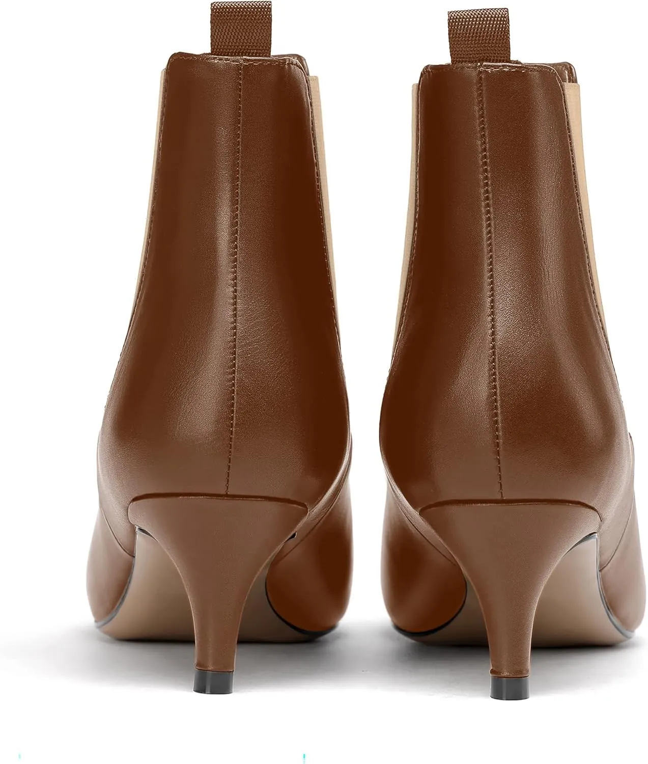 WAYDERNS Womens Party Casual Patent Pointed Toe Slip On Kitten Low Heel Ankle High Boots 2 Inch