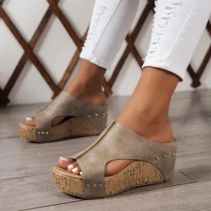 Wedge Sandals for Women 2025 Wide Width Comfortable Open-Toe Cork Casual & Dressy Summer Shoes Platform Wedges Heels Sandals with Ankle Strap Arch Support for Woman Boho Beach Vacation