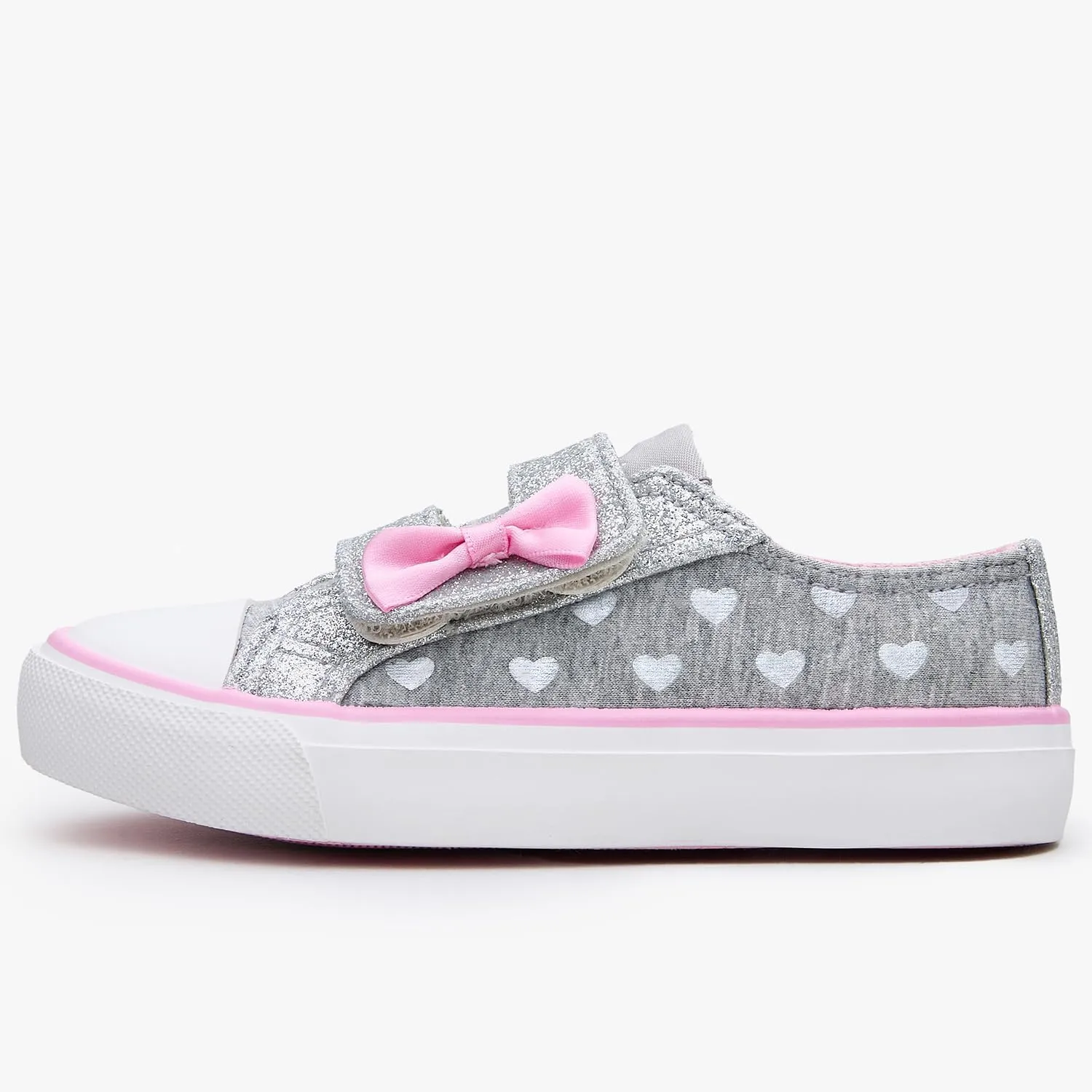 Weestep Girls Glitter Low-Top Casual Canvas Shoes - Lightweight Fashion Sneakers for Toddler and Little Kid
