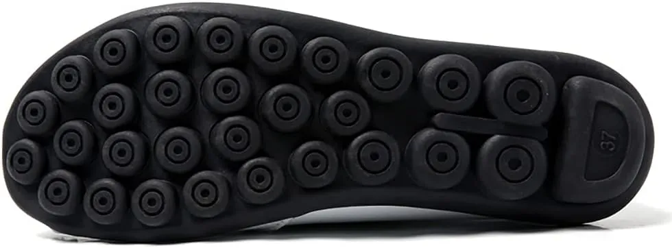 WERWAES Ladies Moccasin Shoes Comfortable Leather Loafers Wild Fashion Soft Shoes Nurse Breathable Driving Shoes