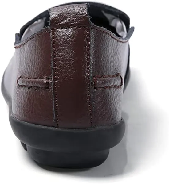 WERWAES Ladies Moccasin Shoes Comfortable Leather Loafers Wild Fashion Soft Shoes Nurse Breathable Driving Shoes