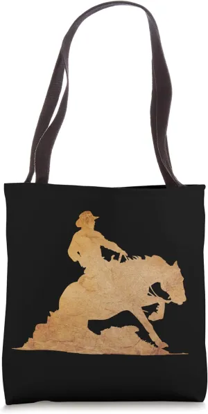 Western Rider Reining Quarter Horse Sliding Stop Tote Bag