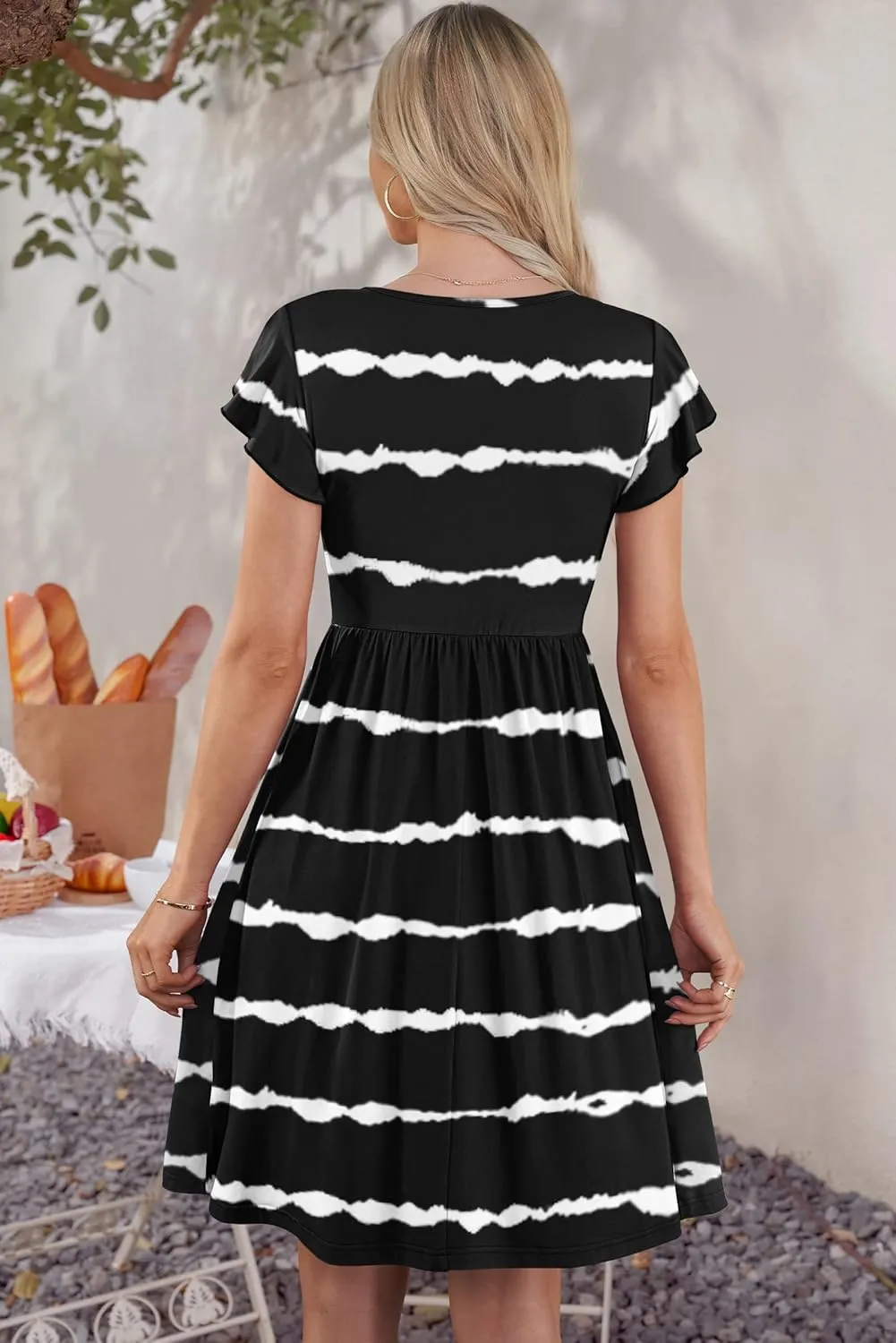WNEEDU Women Summer Dresses Sleeveless Casual Loose Swing Button Down Midi Dress with Pockets