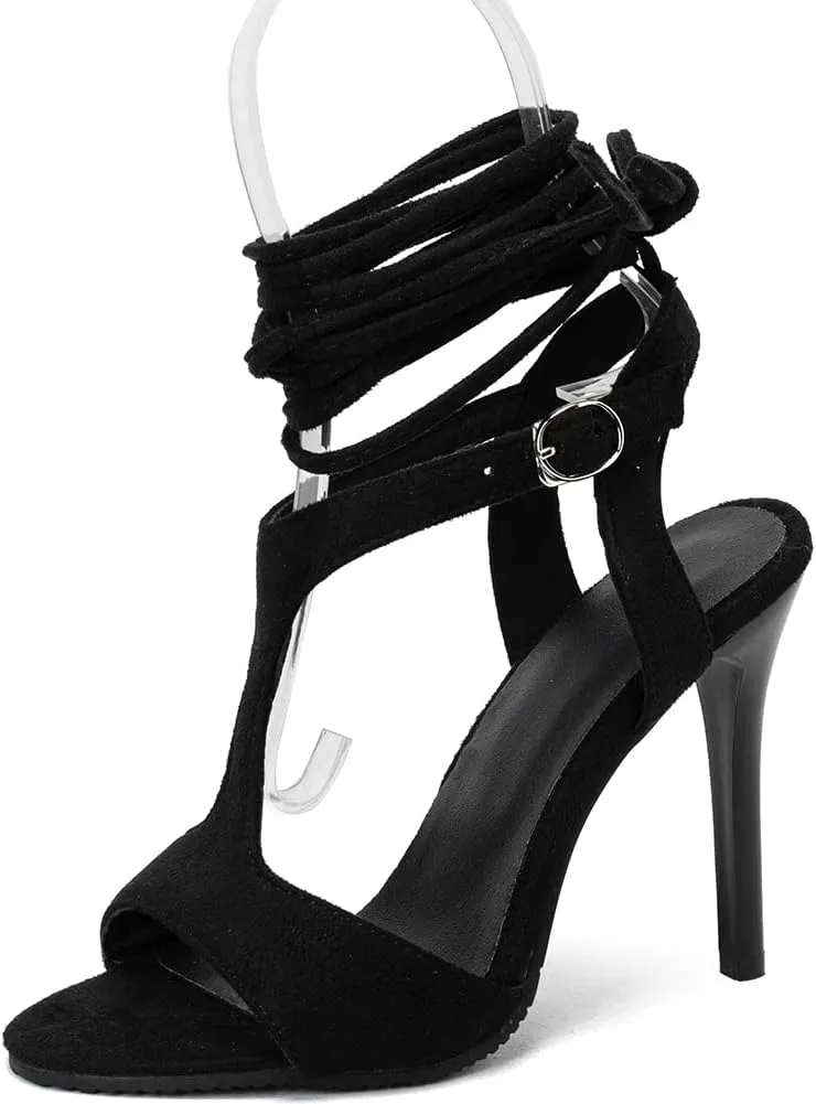 Women Fashion Stiletto Heel Lace-up Summer Shoes Ankle Strap Sandals