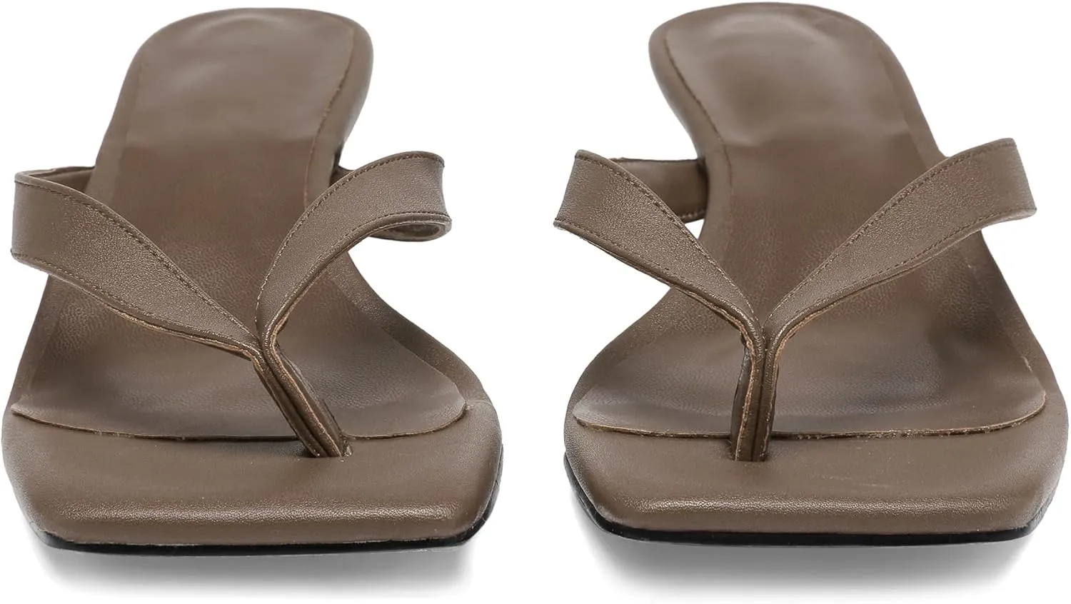 Women Kitten Heel Thong Sandals Square Open Toe Flip Flop Sandals Low Heel Fashion Party Dress Heeled Sandals