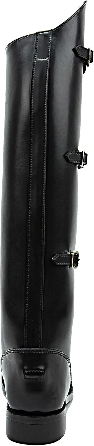 Women Ladies Crown Field Horse Riding Boots Stylish Fashion Equestrian Black