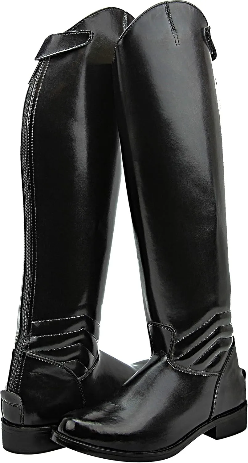 Women Ladies Elegant Dress Dressage Boots with Zipper Riding English Equestrian Black
