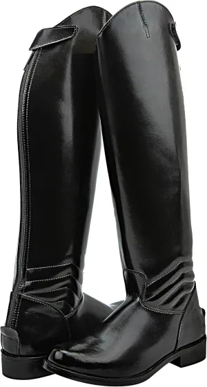 Women Ladies Elegant Dress Dressage Boots with Zipper Riding English Equestrian Black