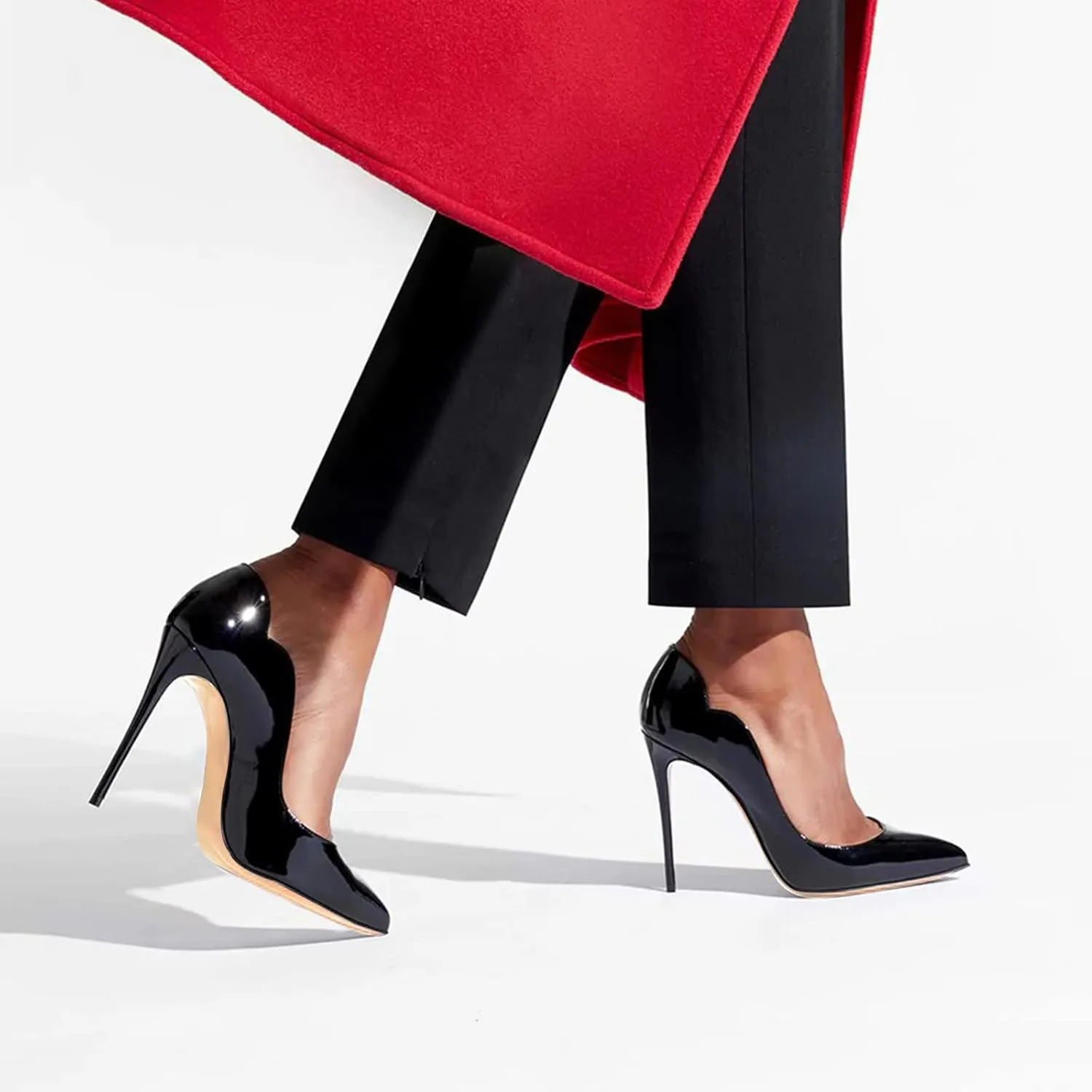 Women Pumps Sexy Pointed High Heel Patent Leather Classic Stilettos Slip On Office Office Lady Casual Dress Party Shoes