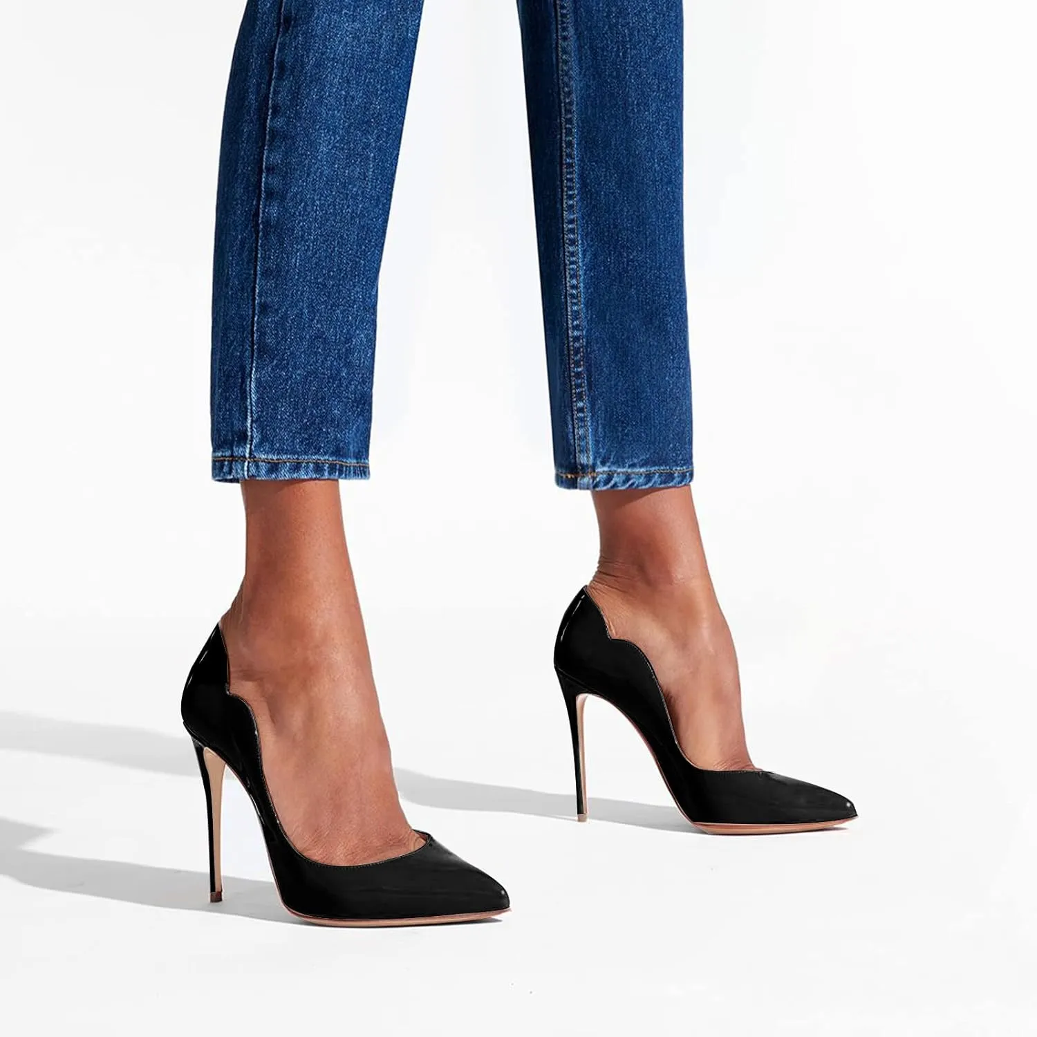 Women Pumps Sexy Pointed High Heel Patent Leather Classic Stilettos Slip On Office Office Lady Casual Dress Party Shoes