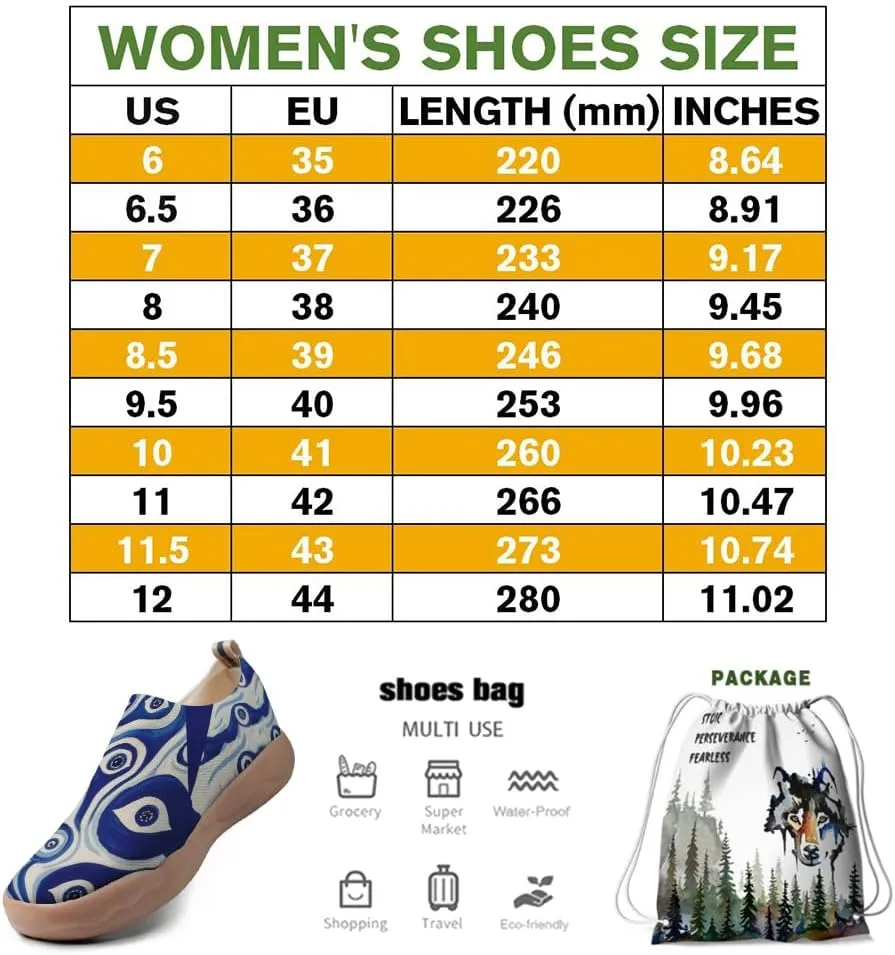 Women's Abstract Art Slip-On Travel Loafers Elastic Collar Breathable Walking Sneakers Machine Washable Knitted Comfort Shoes