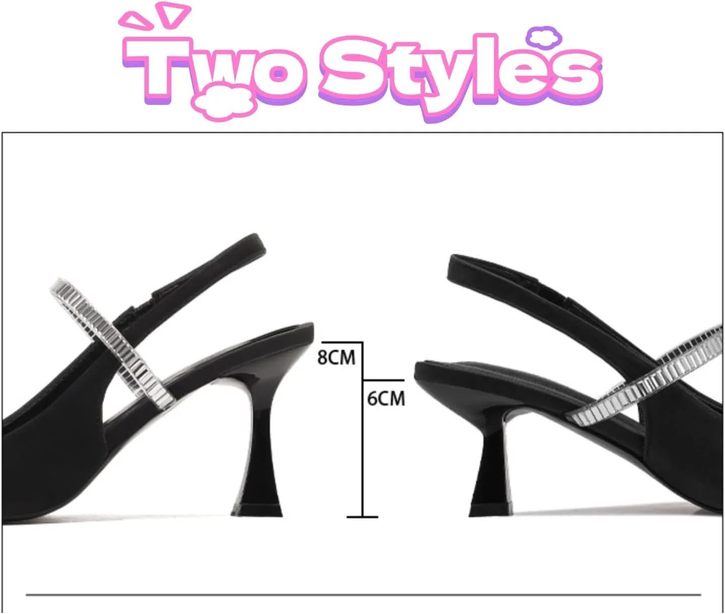 Women's Ankle Strap Pumps Elegant Black Sandals Stiletto Heels Mary Jane Pointed Toe, Perfect for Dressy Outfits Office