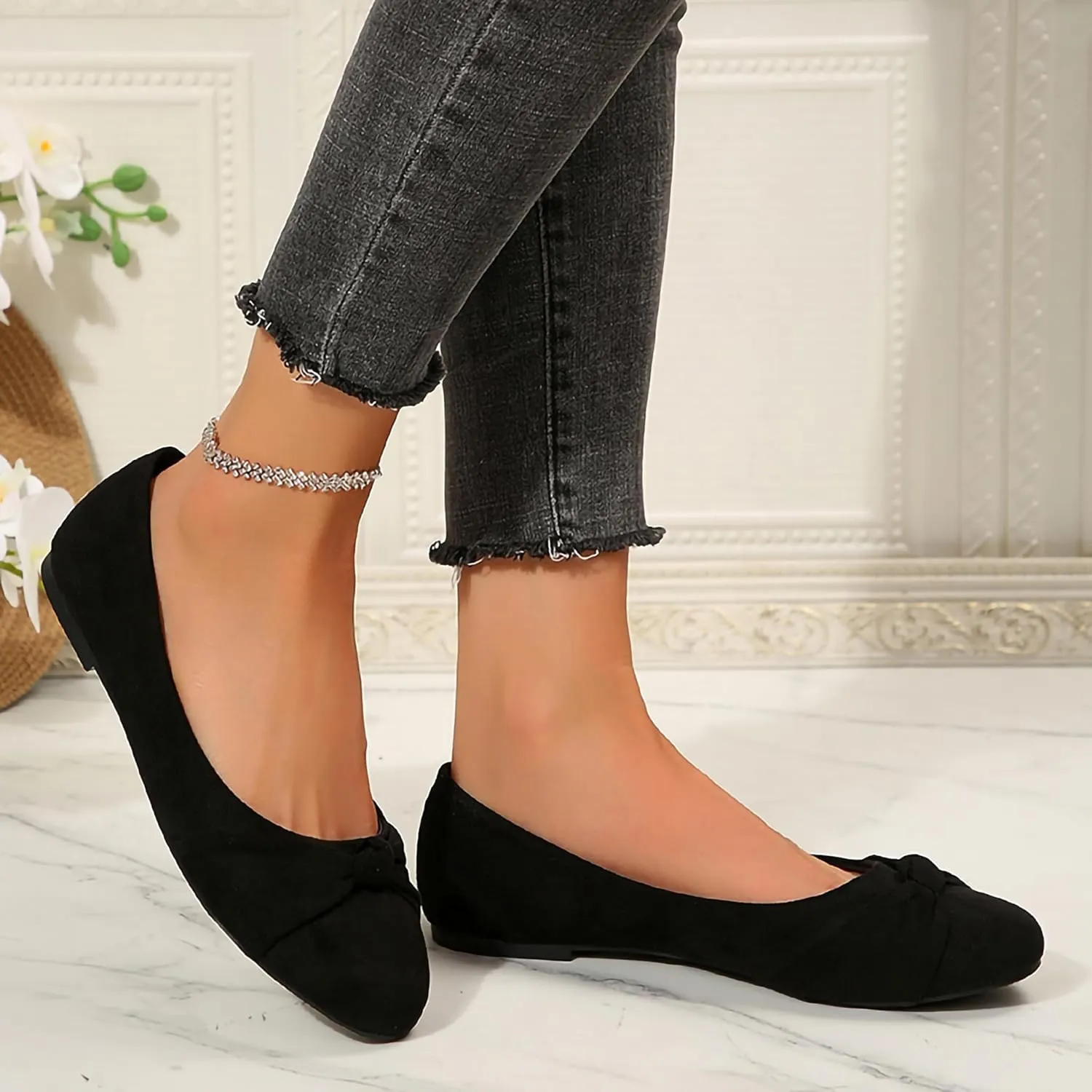 Women's Ballet Flats Shoes, Dress Shoes for Women Round Toe Comfort Light Weight Slip-On Shoes